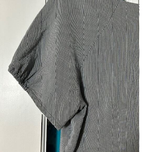 J. CREW FACTORY Gray Grey Career Short Cap Sleeve Stripe Cotton Silk Dress 14 - Picture 16 of 16